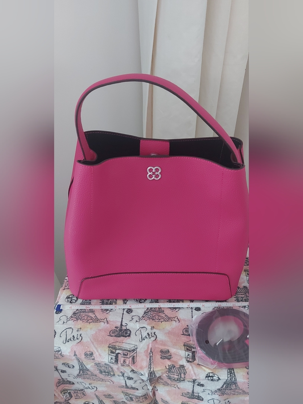 Womens Pink Top-Handle Purse - Picture 5 of 8